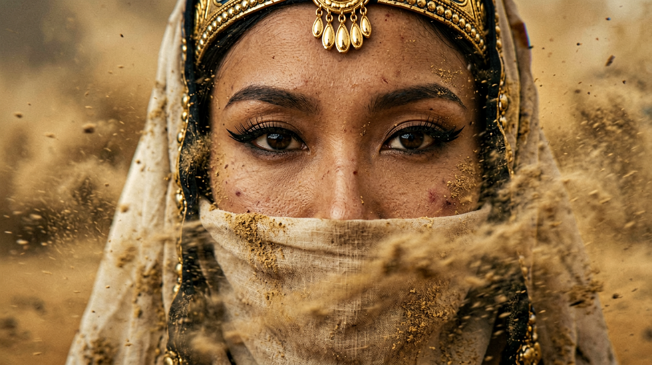 extreme close-up portrait of a young beautiful elegant Eg...