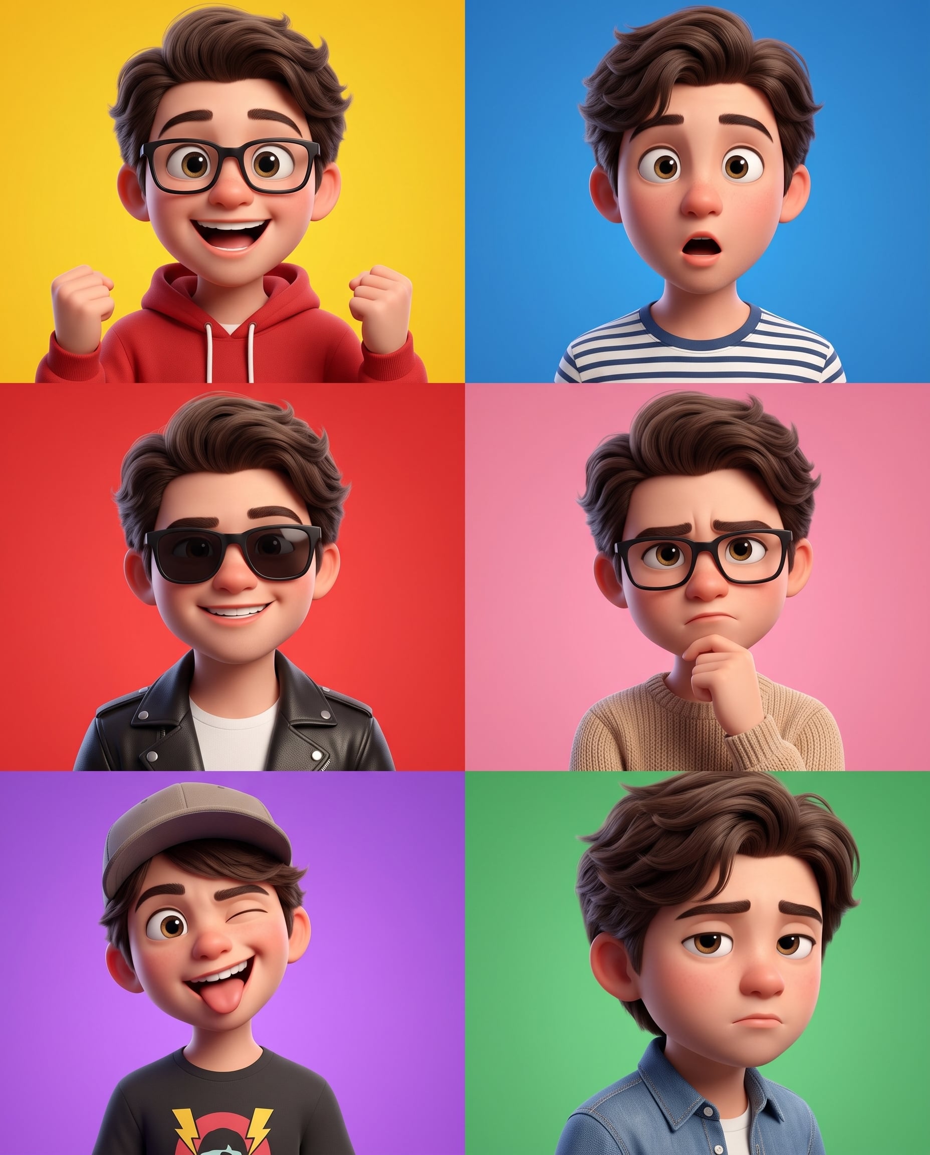 A 3D Pixar-style animated young male character showcased ...