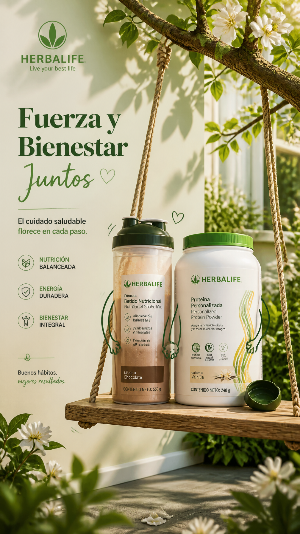 Create an ultra-premium wellness/nutrition advertising po...