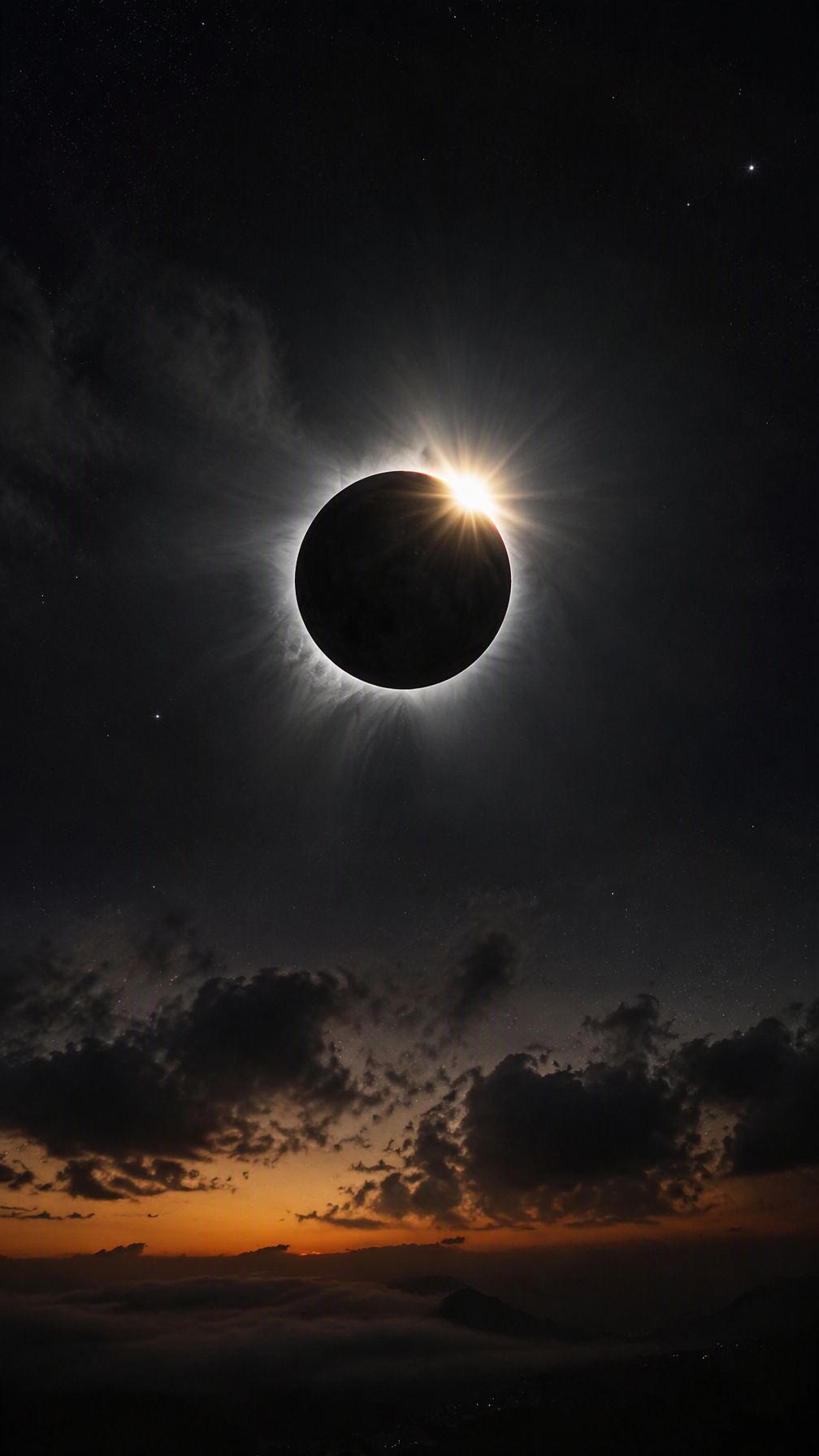 A breathtaking photorealistic image of the Moon passing i...