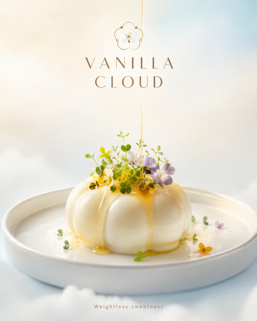 Create an ultra-premium dessert advertising poster for a ...