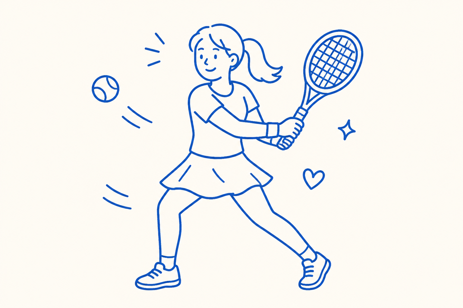 Playing tennis is represented by a minimalist hand-drawn ...