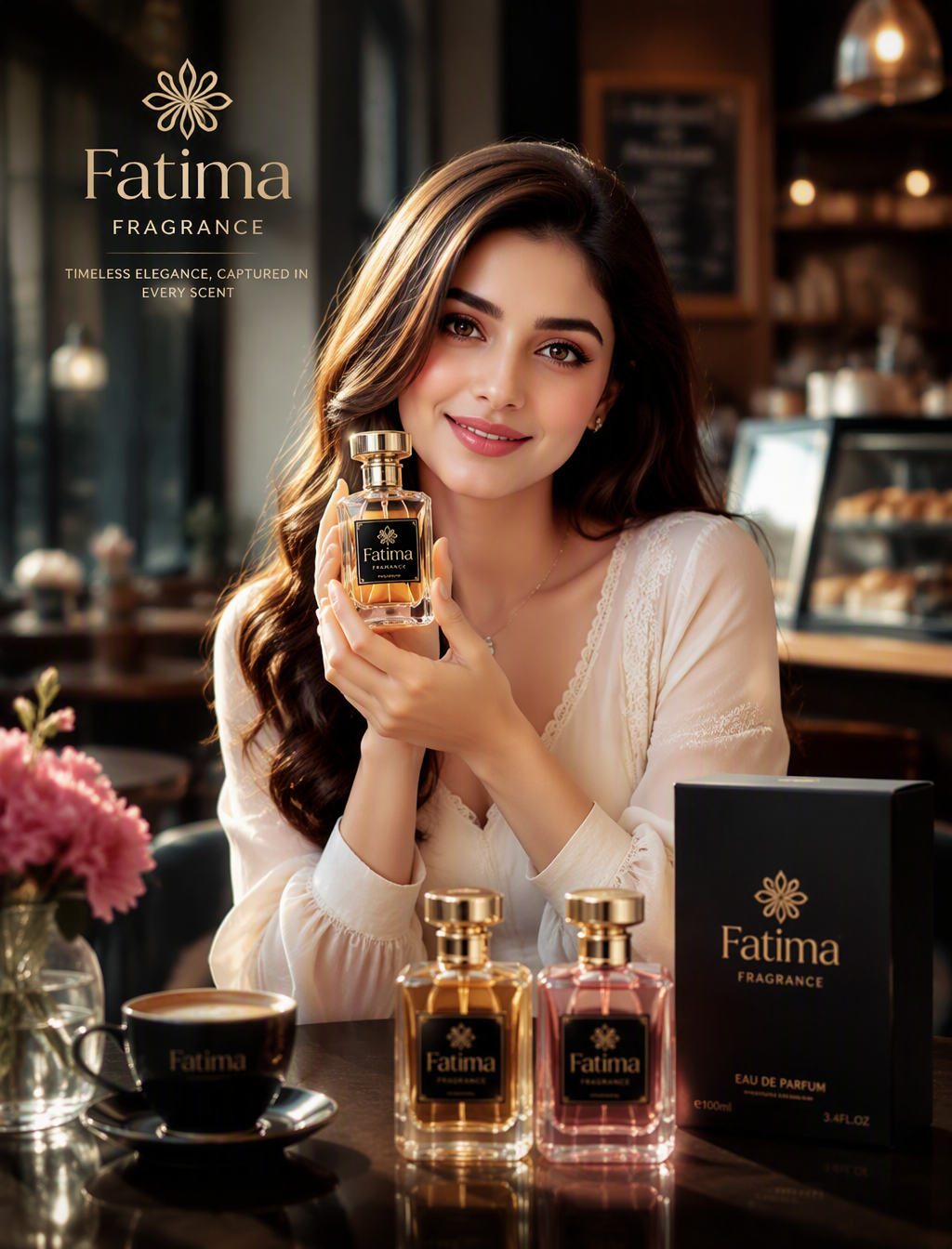 Fatima Fragrance Luxury Perfume bottles with a sweet char...