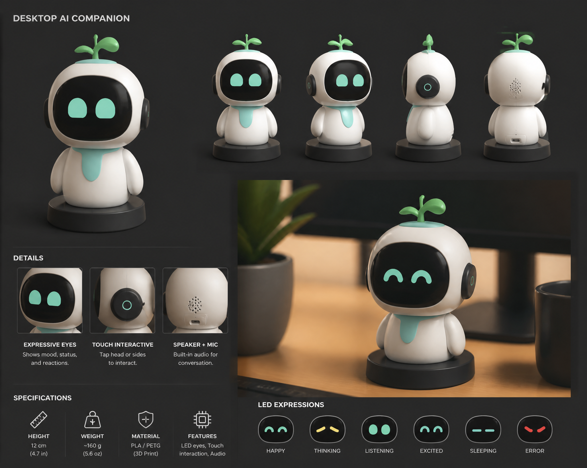here are the inspos i found for a desktop ai companian mo...