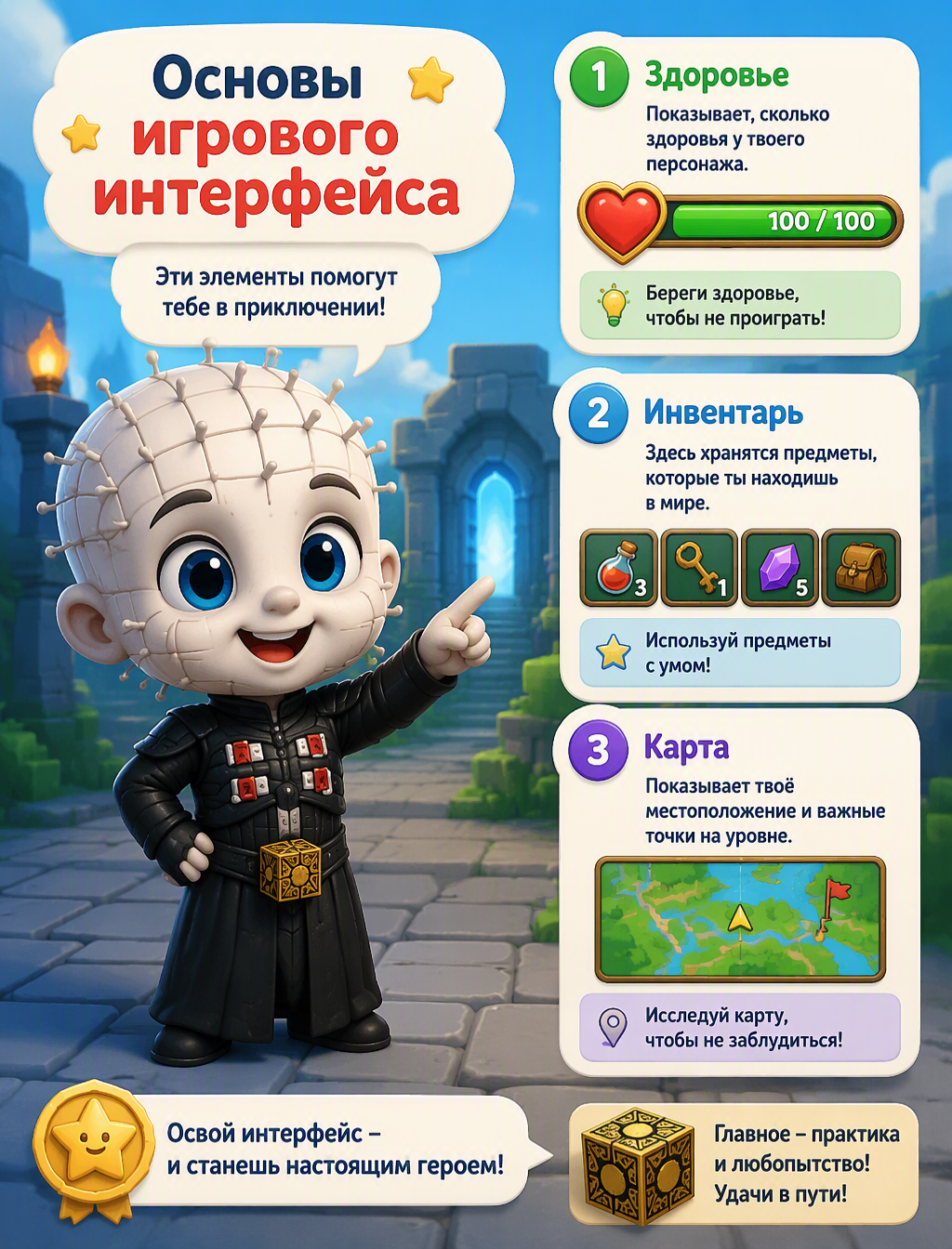 Яркая и детализированная обучающая инфографика в стиле Pi...