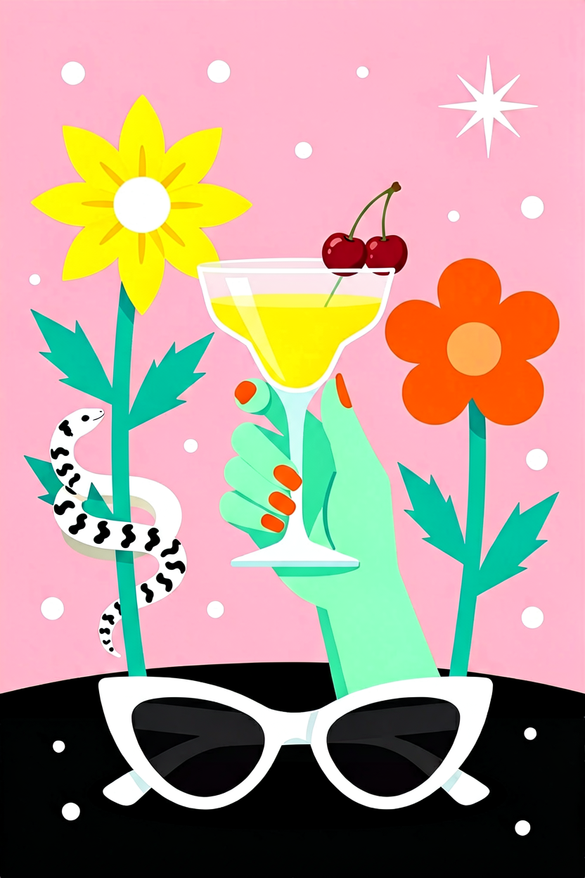 A flat illustration with a pink background features a min...