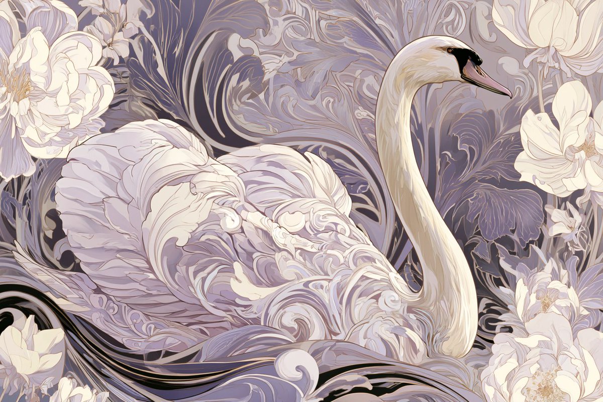 An Art Nouveau Floral Symphony depiction of [Subject], ad...