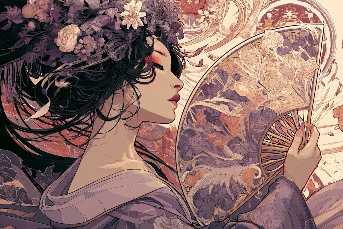 An Art Nouveau Floral Symphony depiction of [Subject], ad... - alternate