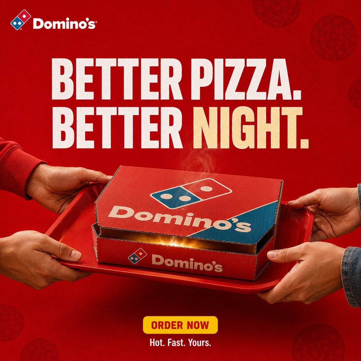Create a premium, agency-level DOMINO'S advertising poste... - alternate