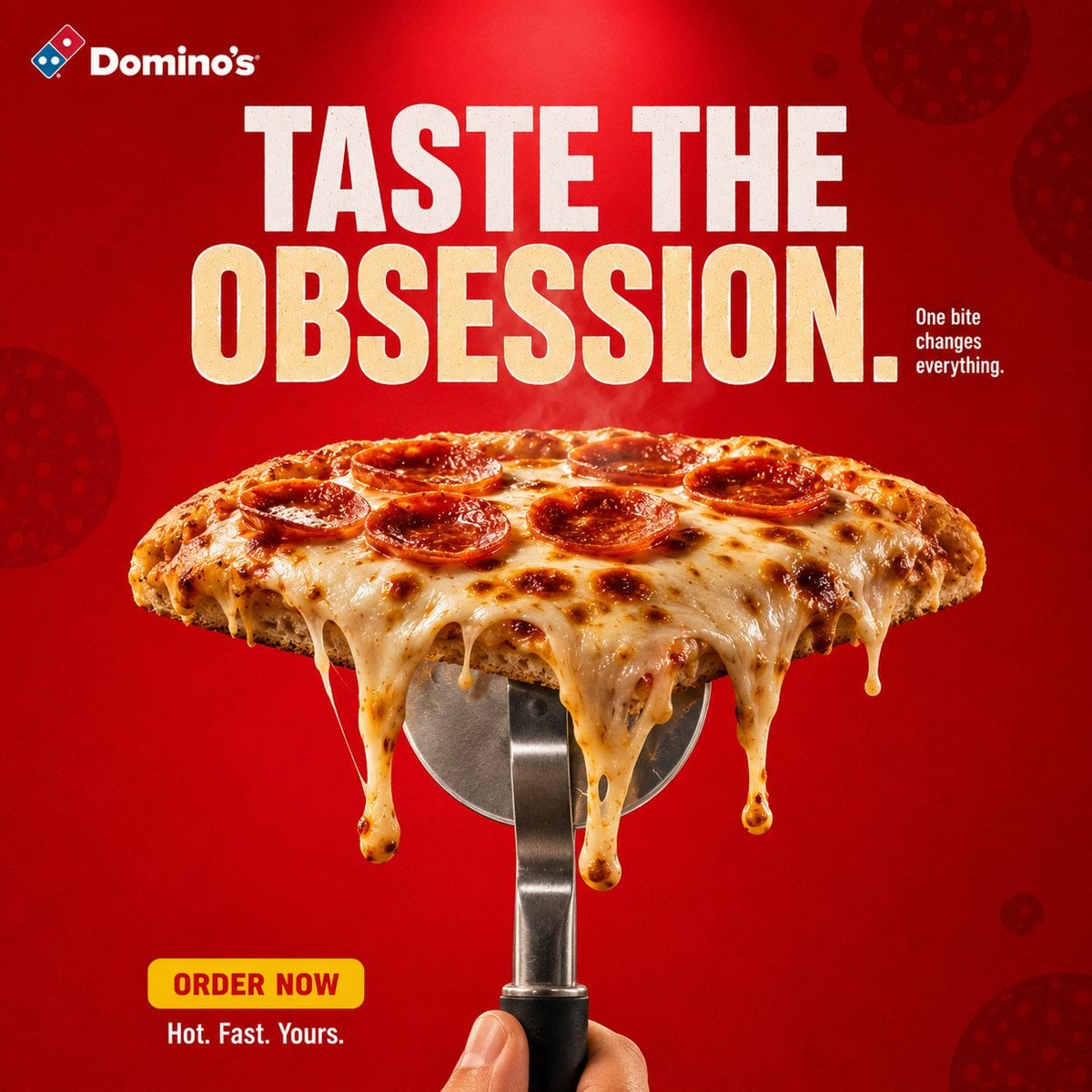 Create a premium, agency-level DOMINO'S advertising poste... - alternate