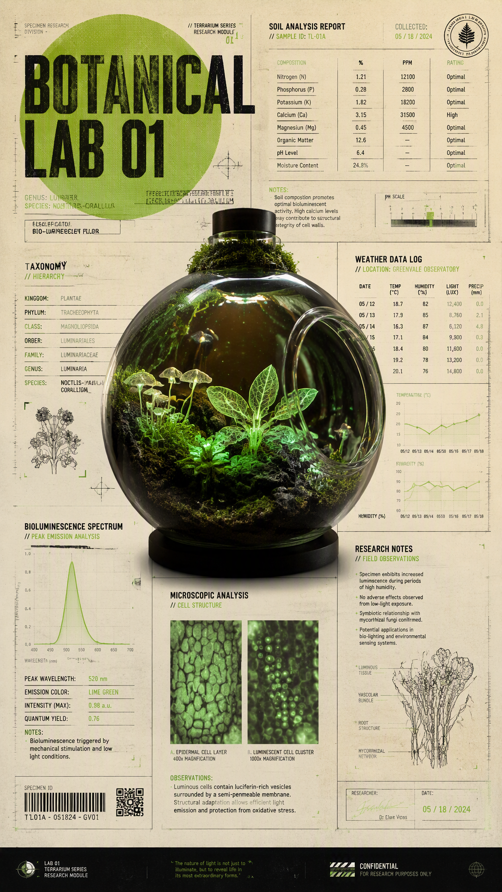 A hyper-structured experimental botanical poster combinin...