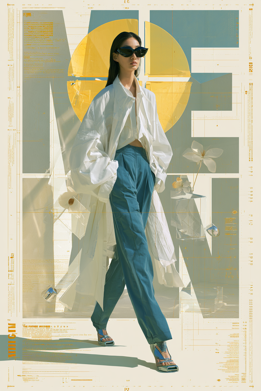Create a highly experimental contemporary fashion poster ... - alternate