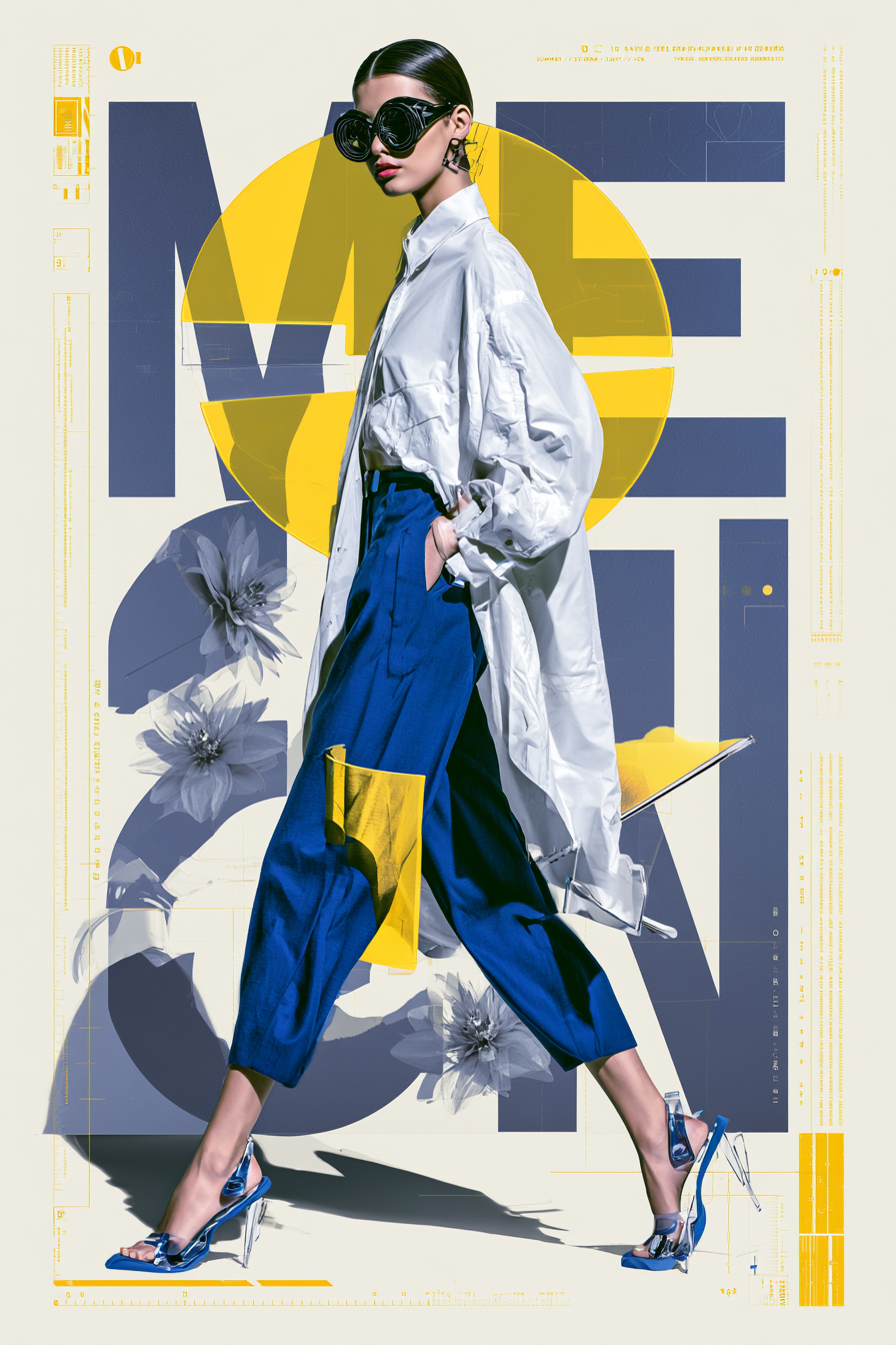 Create a highly experimental contemporary fashion poster ... - alternate