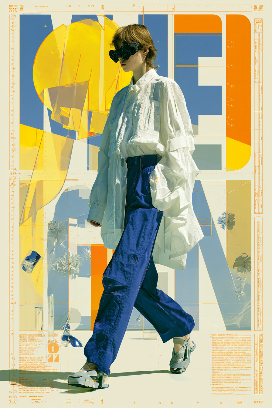 Create a highly experimental contemporary fashion poster ... - alternate