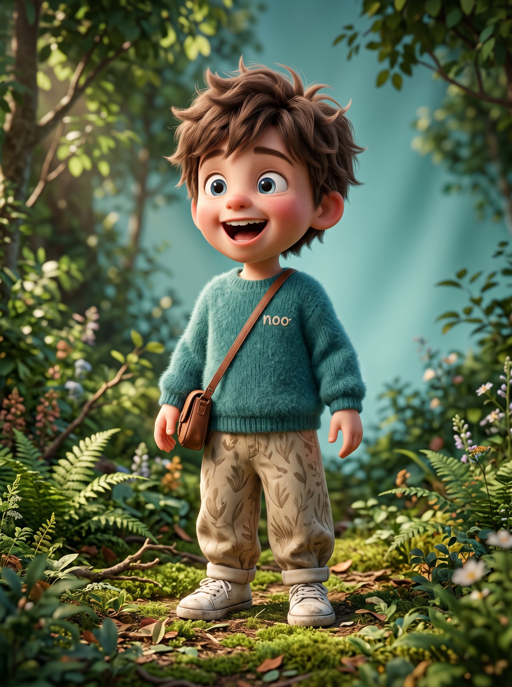 3D Pixar-style animated monkey character, cute young boy ...