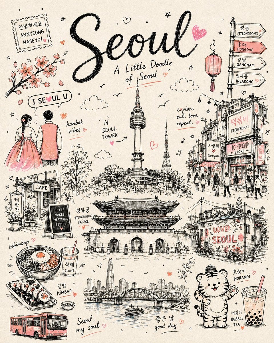 Create a vertical 4:5 minimalist doodle travel poster for... - alternate
