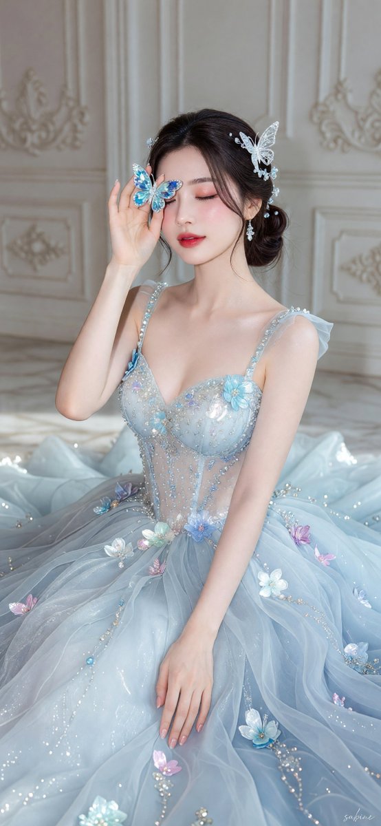 Create an ultra-realistic, high-fashion editorial portrai...