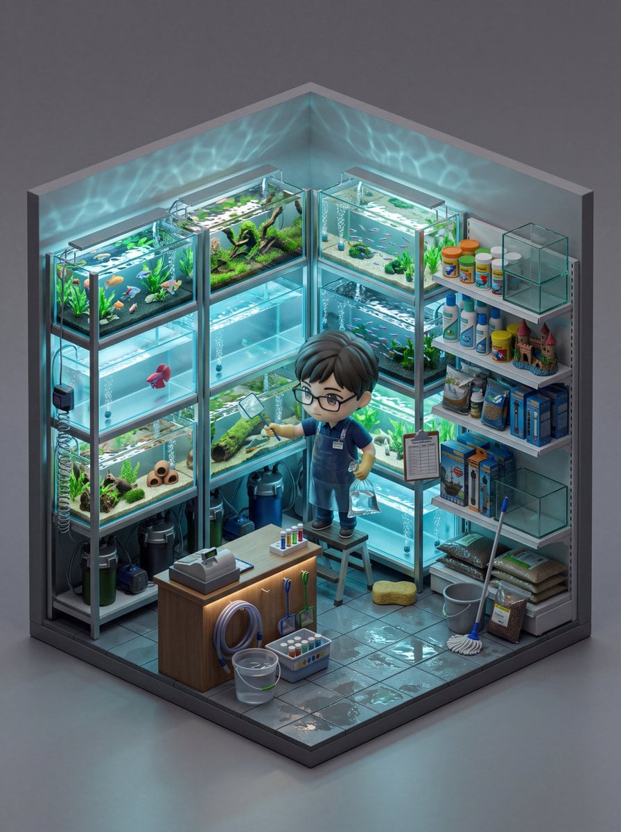 An isometric 3D cube-shaped miniature room (shallow cutaw... - alternate