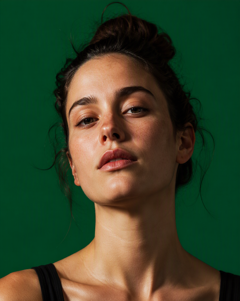 Create a hyper-realistic 4:5 editorial portrait of a youn...