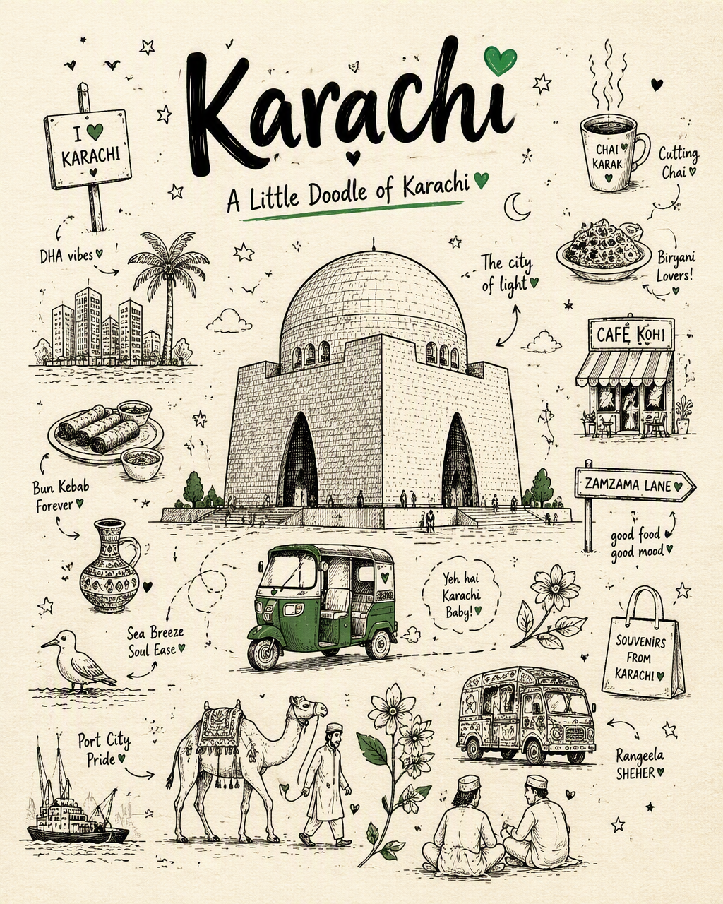 Create a vertical 4:5 minimalist doodle travel poster for...