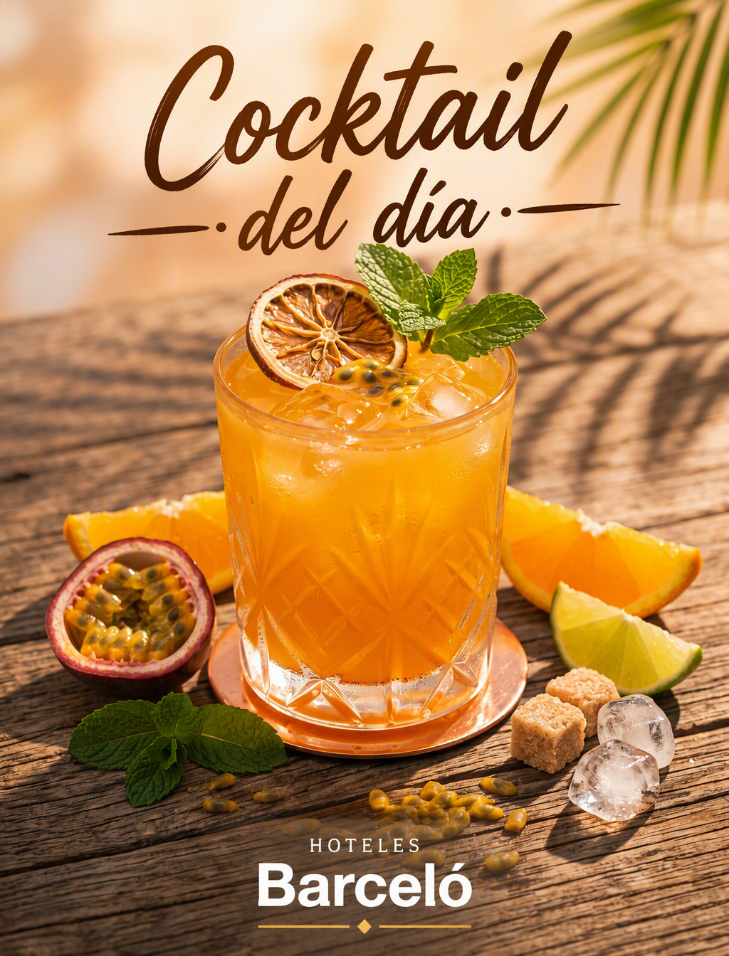 En la parte superior, “Cocktail del día”; en la parte inf...