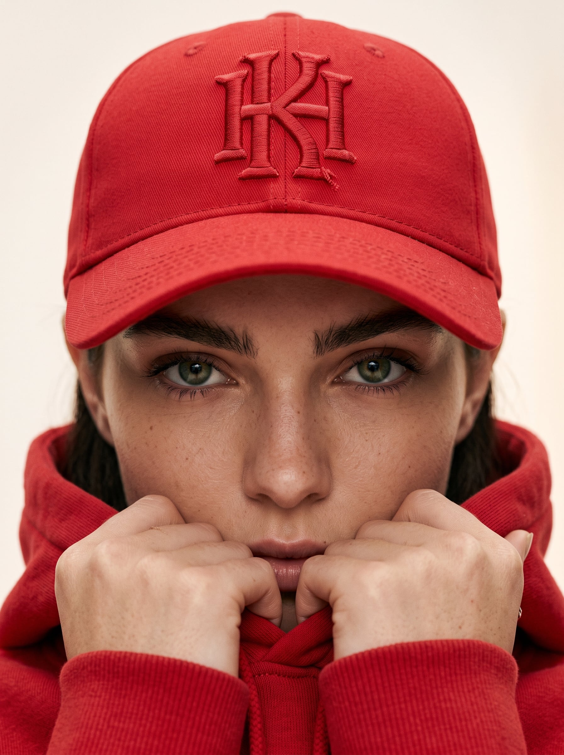 Ultra-realistic fashion beauty crop of a female model wea...