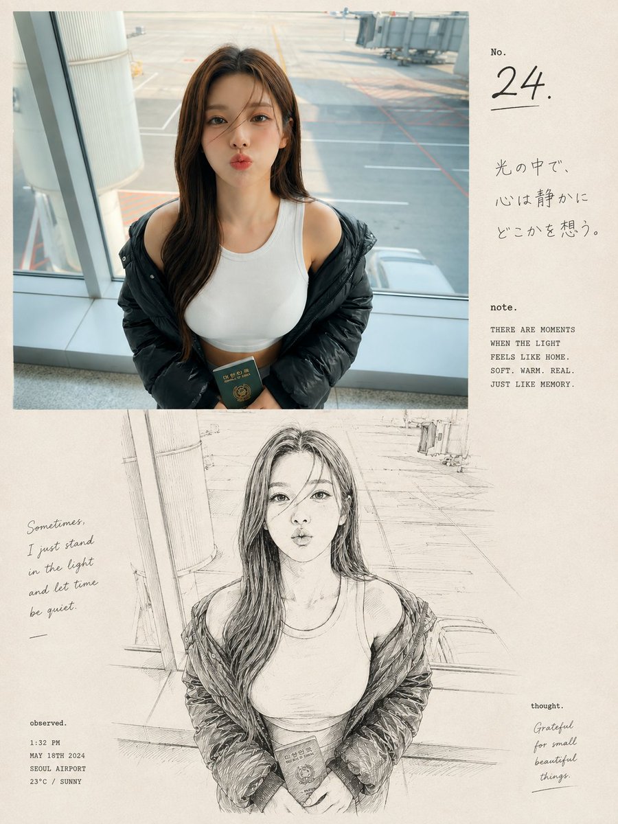 A premium nostalgic editorial photo-and-sketch artbook pa...