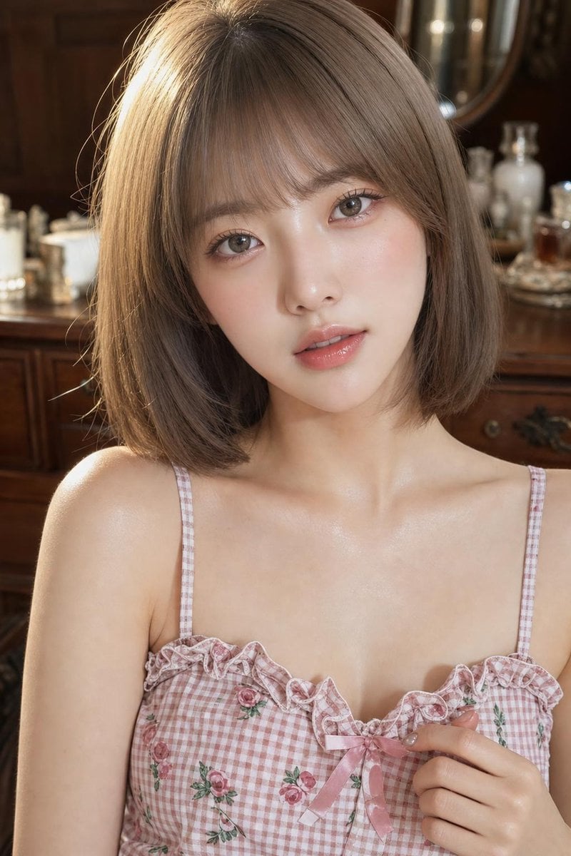 Create a highly photorealistic, youthful East Asian beaut... - alternate