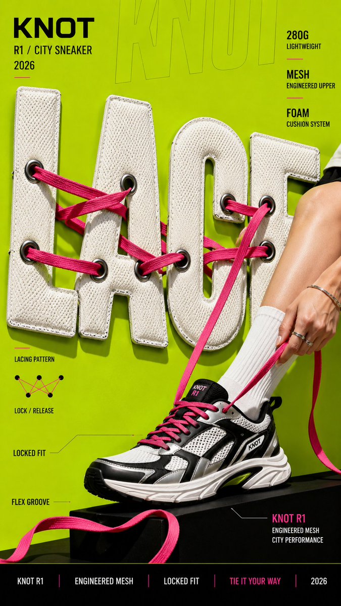 Create a bold editorial campaign poster where oversized t...