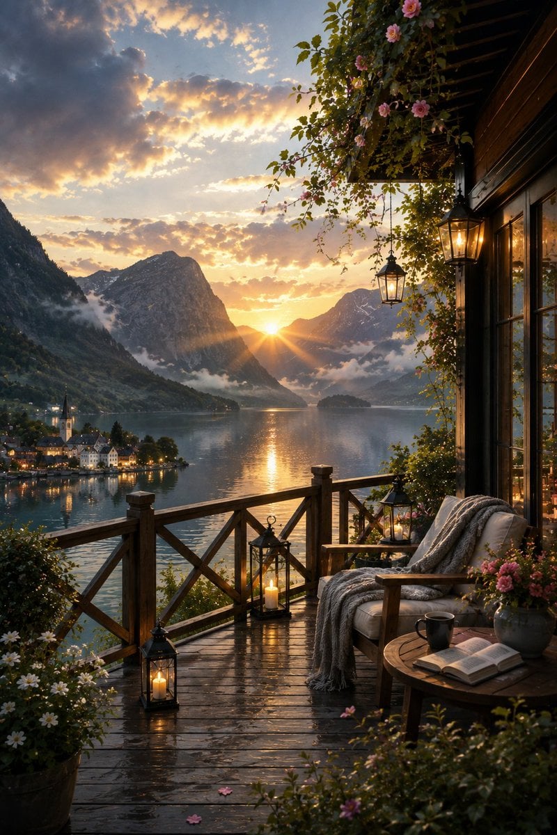 Premium sophisticated luxury travel editorial artwork ins... - alternate