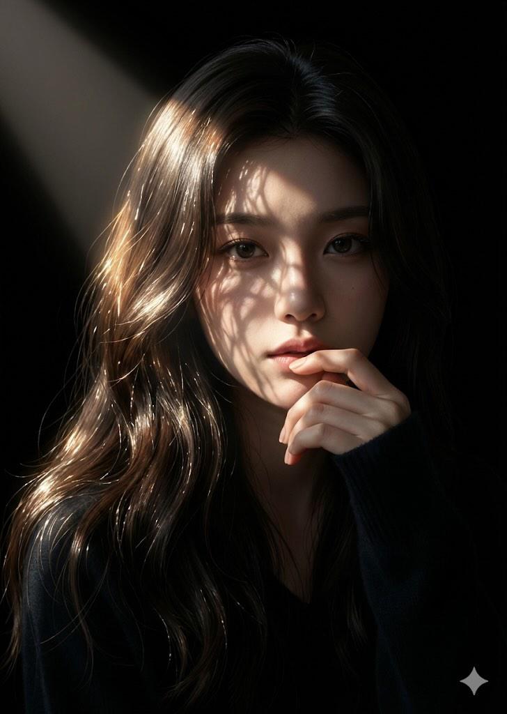A close-up photographic portrait of a young East Asian wo...