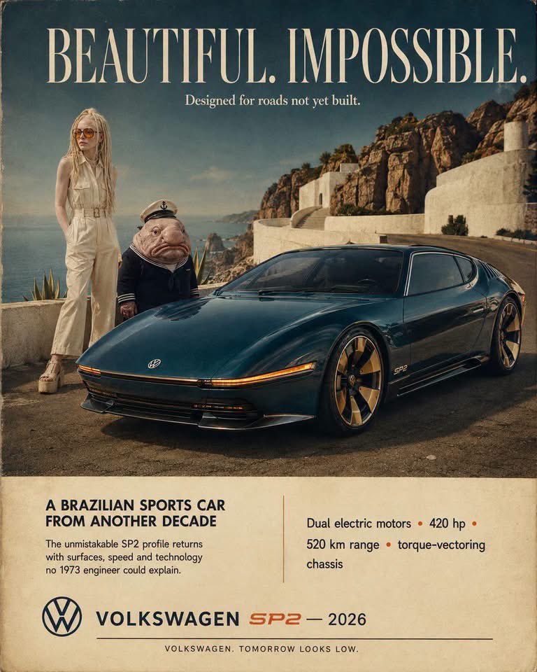 Alternate-history vintage automobile advertisement, as if... - alternate