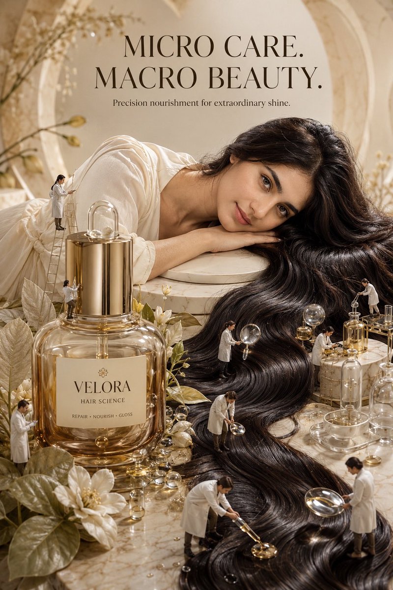 Create a photorealistic, high-end luxury beauty campaign ...