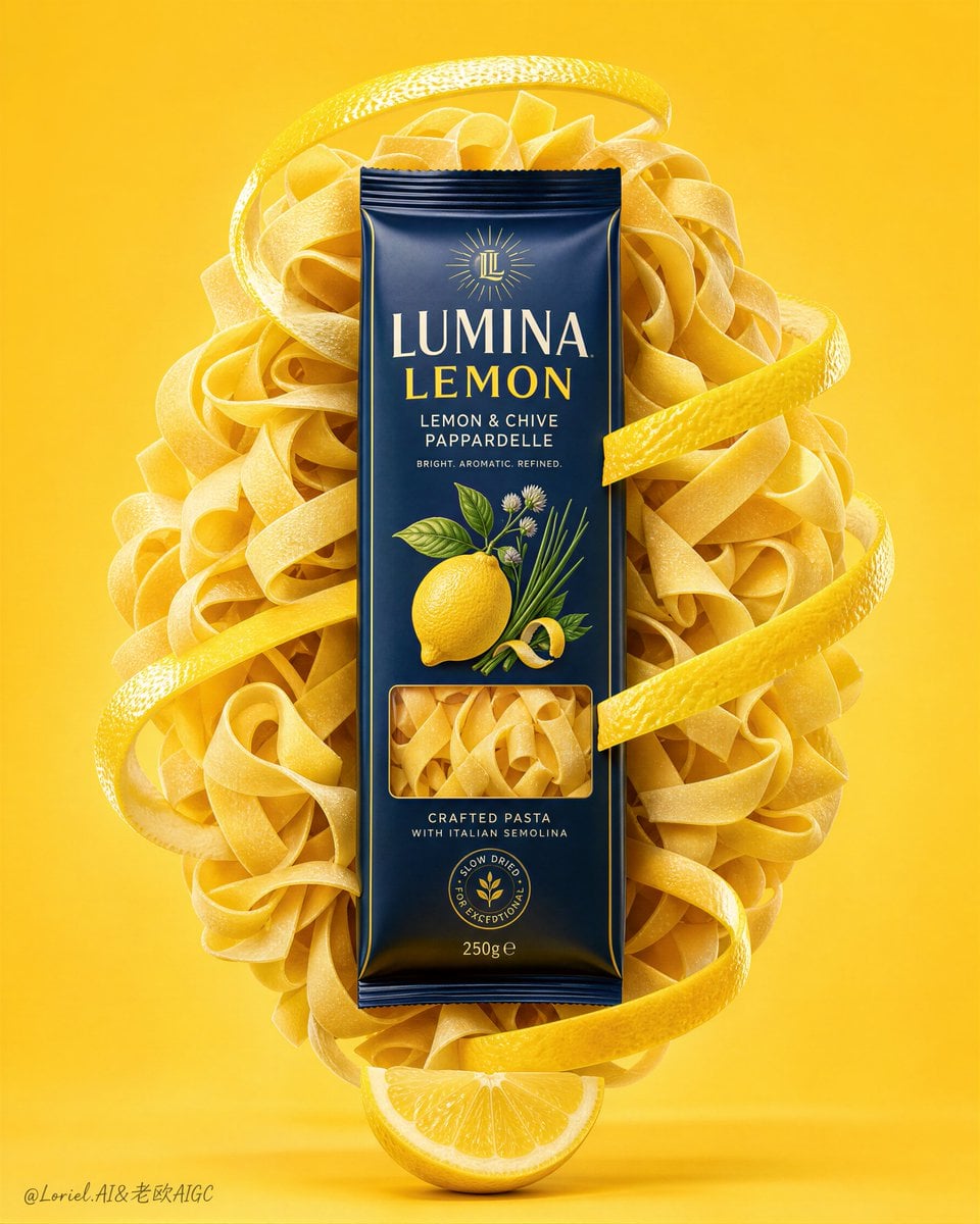 Create a premium commercial poster for an original pasta ...