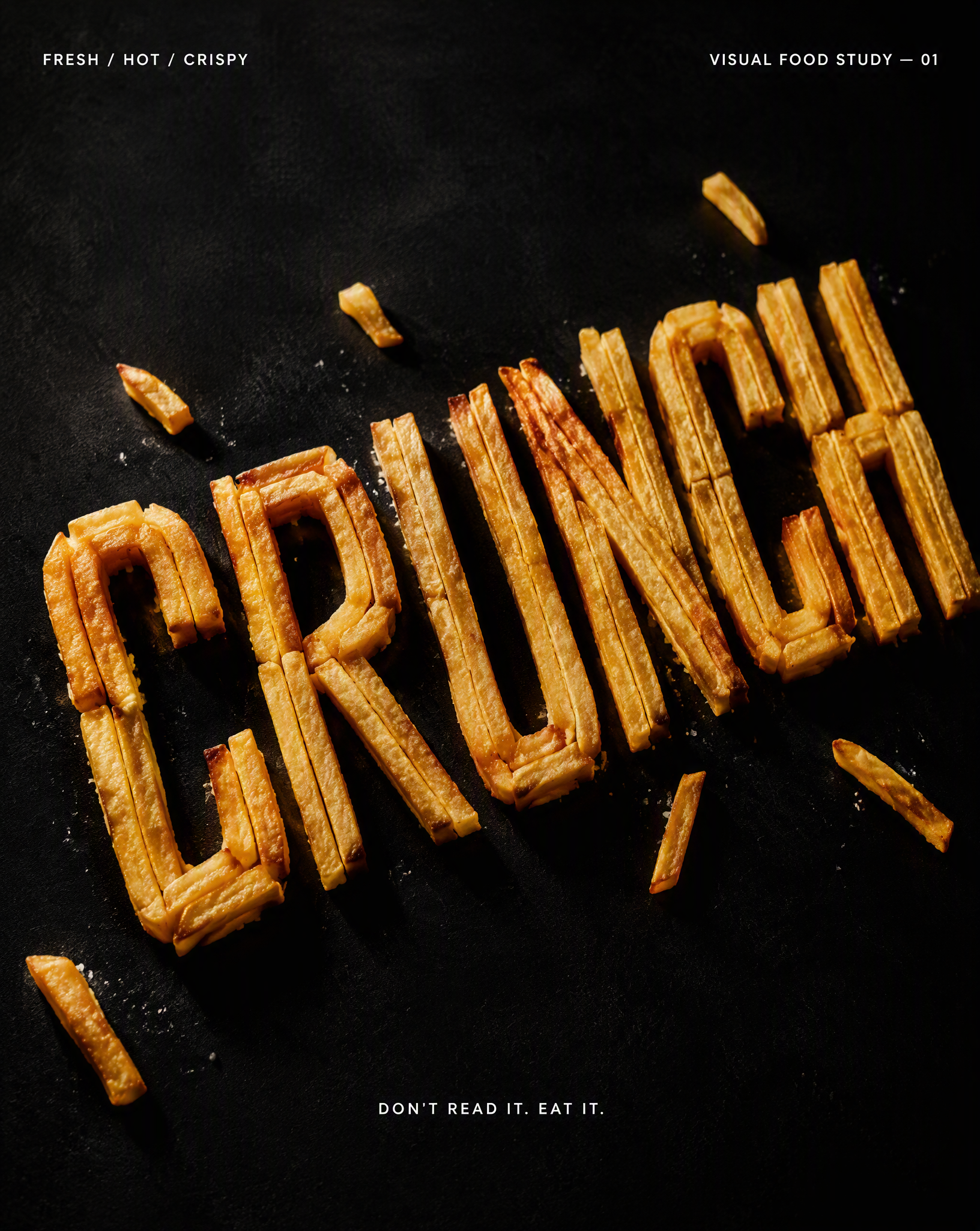 Create a highly creative conceptual food advertisement po...