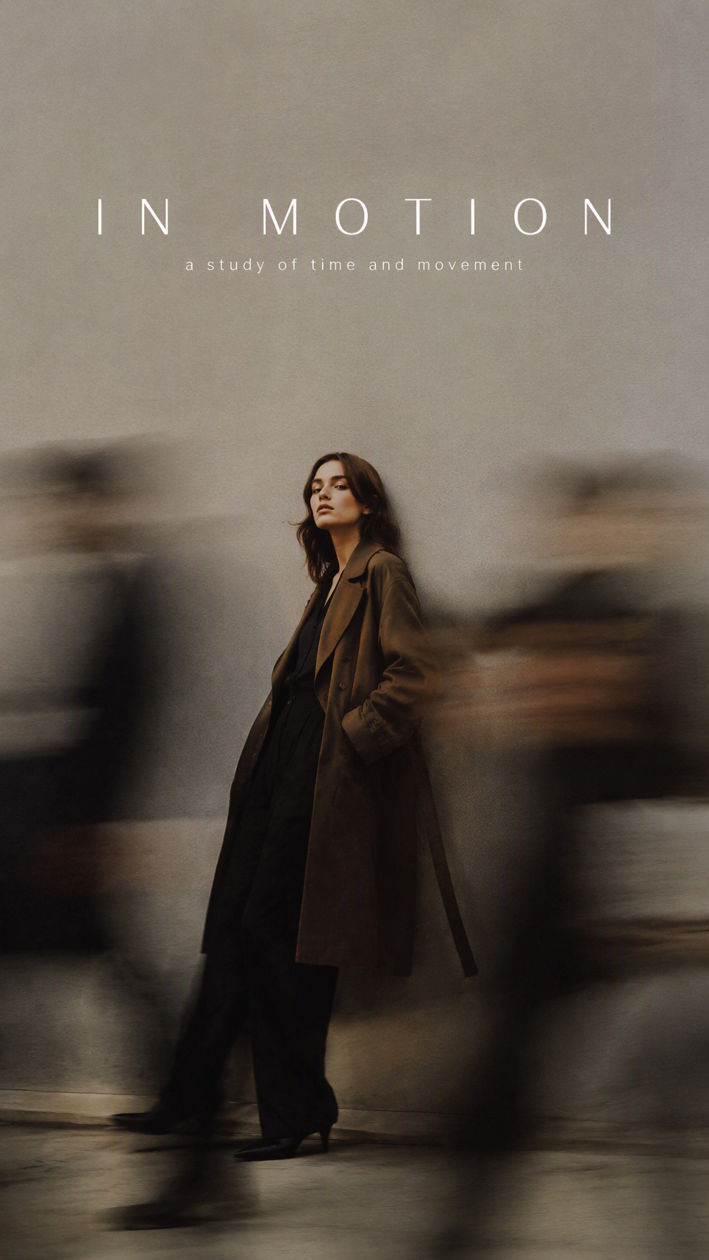 Create a 9:16 vertical fashion editorial poster with real...