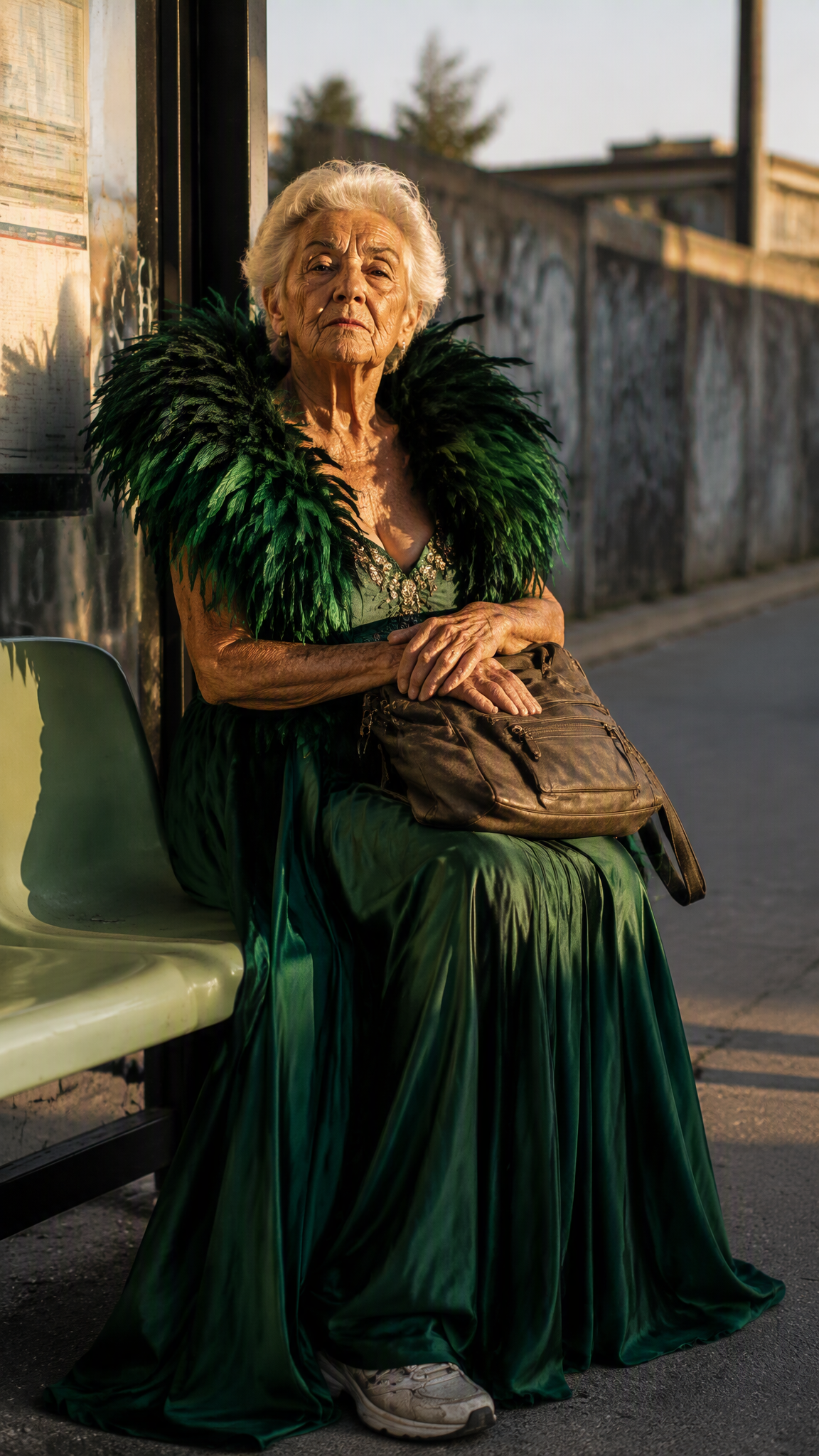 Full-length editorial photograph of an 82-year-old woman ...