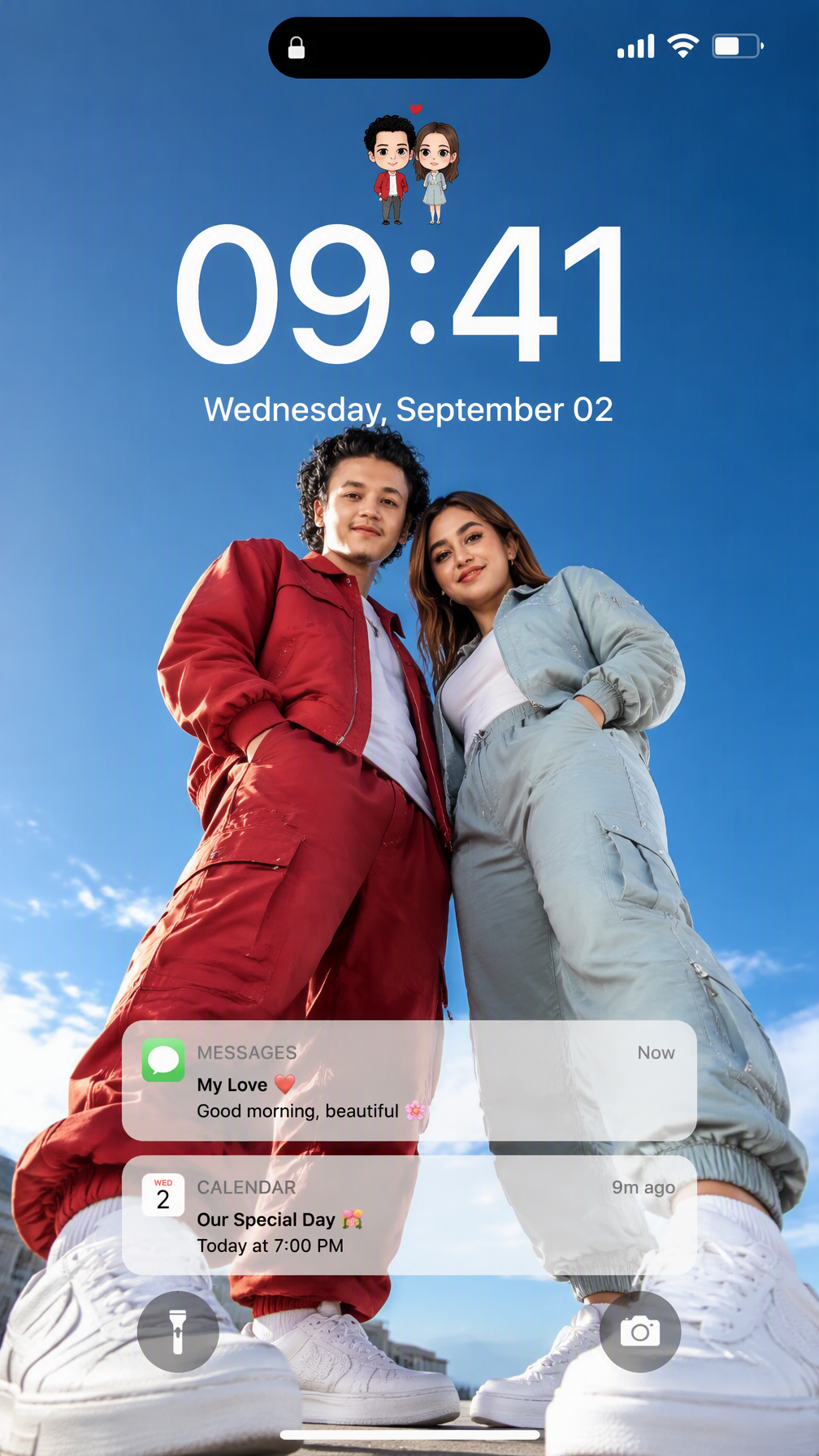 Create an ultra-realistic iPhone lockscreen wallpaper.