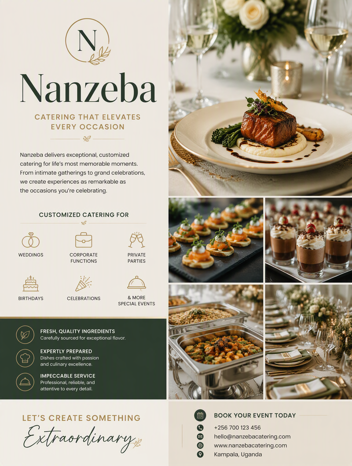 Create a polished, professional business flyer for Nanzeb...
