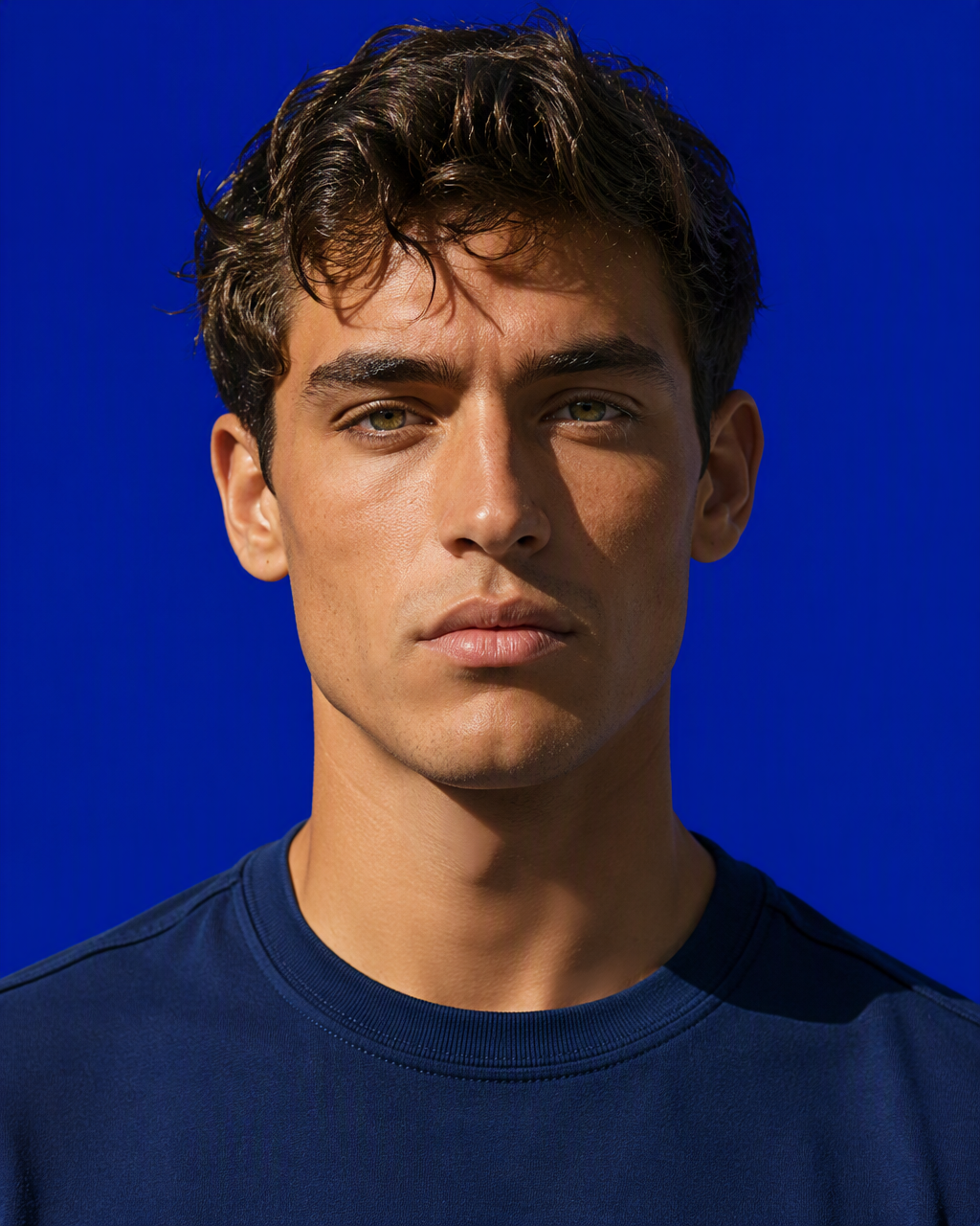 SUBJECT: a young man facing forward, sharp photorealistic...