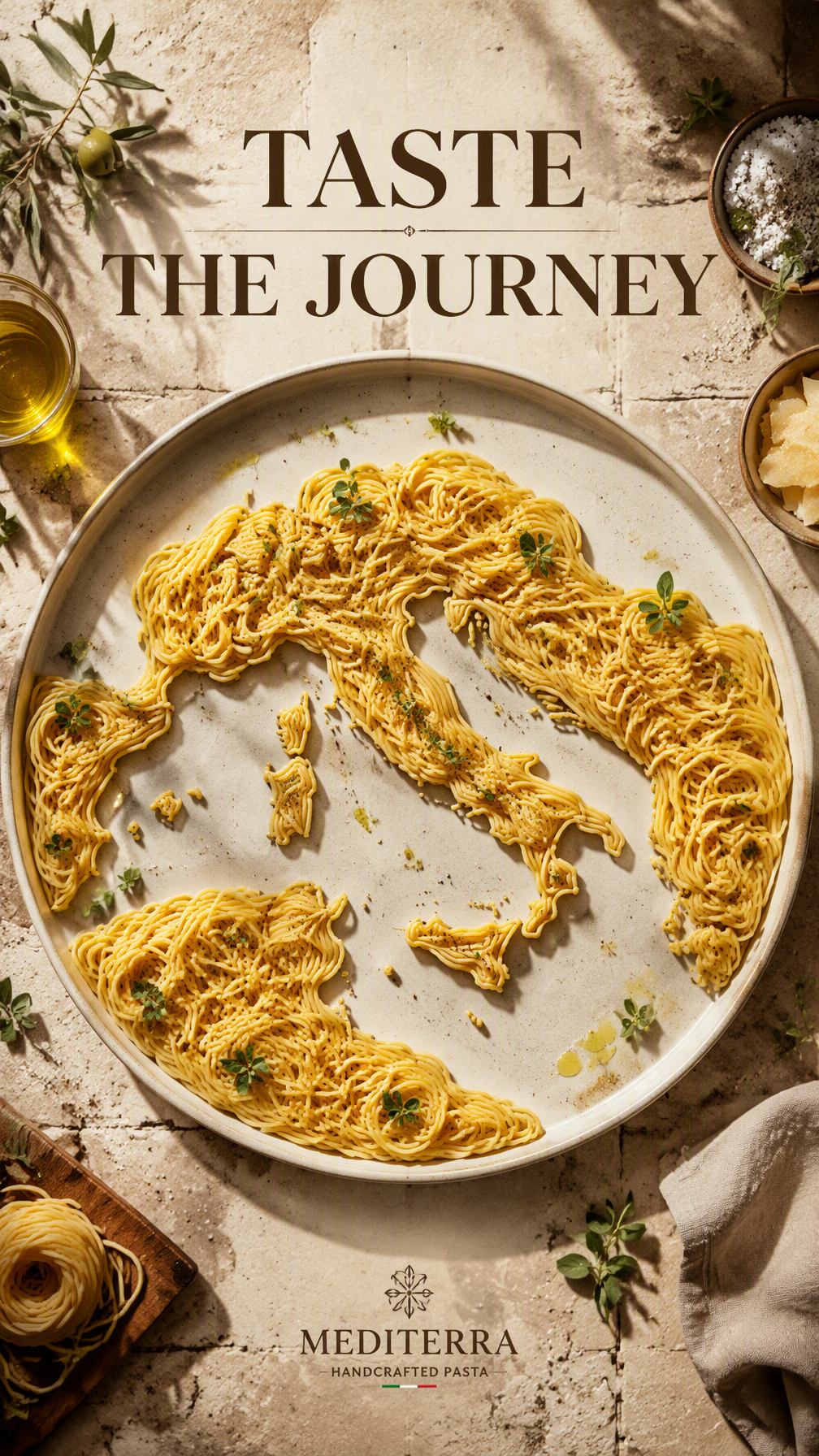 Premium 4:5 premium pasta advertising poster.A plate of h...