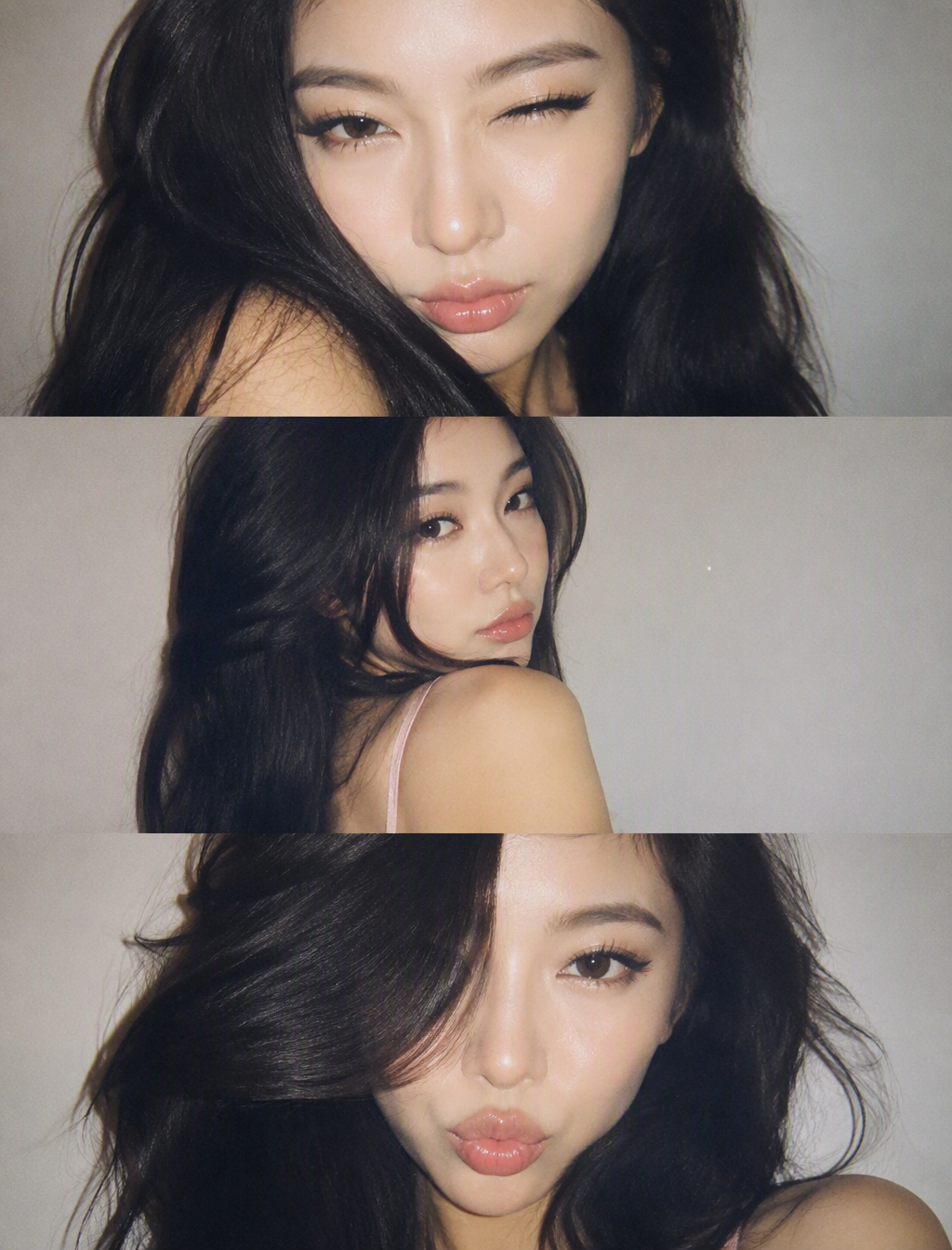 A vertical collage of three YZK photos. Using the uploade...