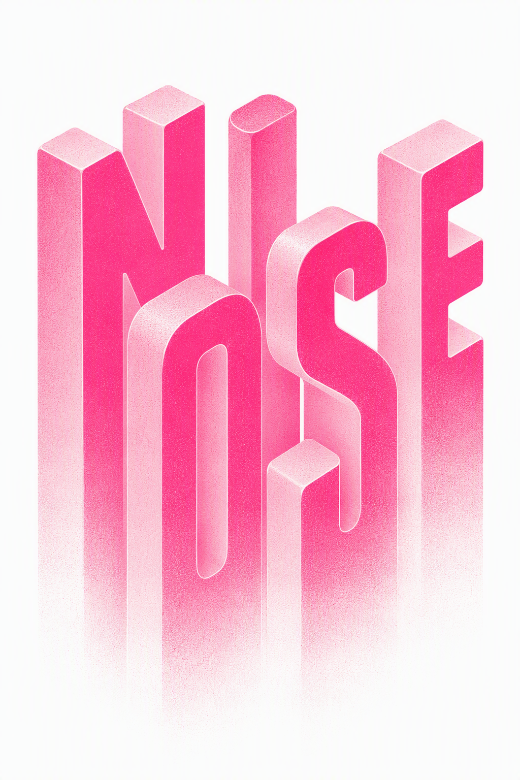 Minimal isometric typographic poster on a pure white back...