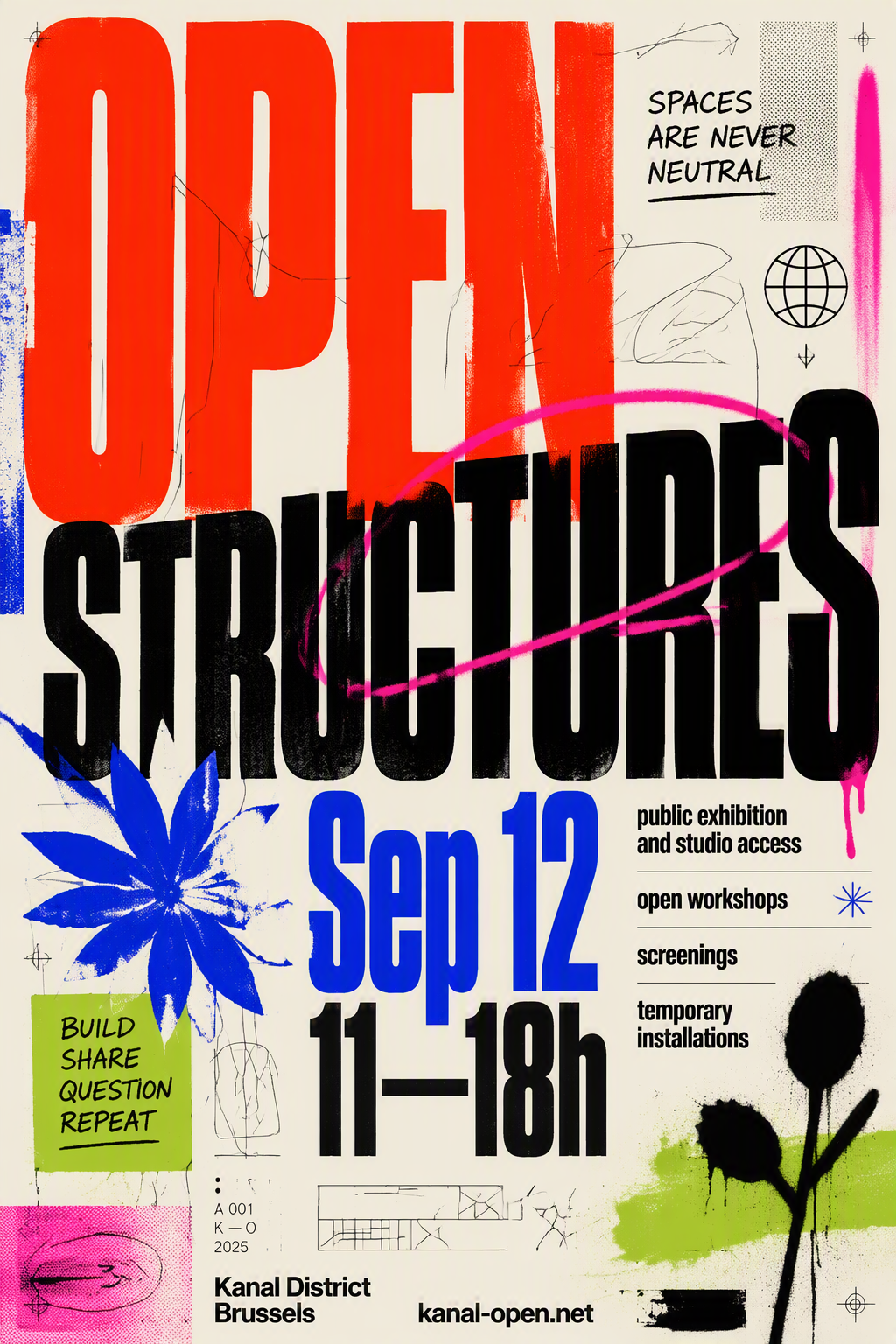 Experimental neo-brutalist poster design, oversized conde...