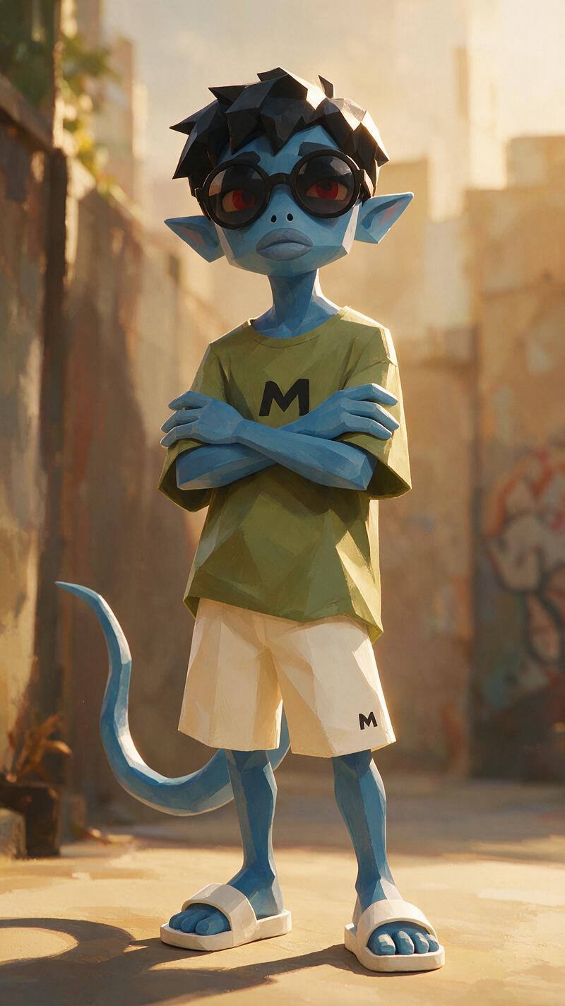 Stylized 3D painterly animation aesthetic, hand-painted 3...