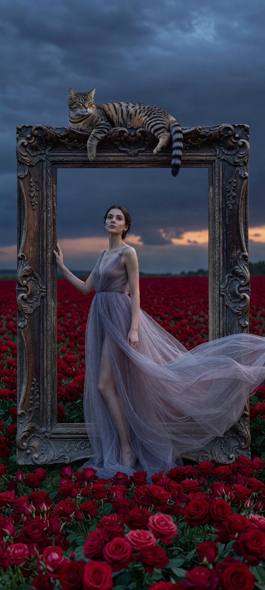 Cinematic surreal fine-art photography of an elegant woma... - alternate