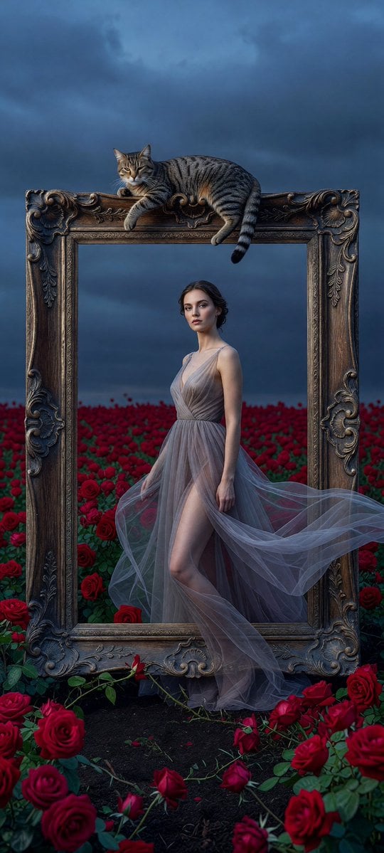 Cinematic surreal fine-art photography of an elegant woma... - alternate