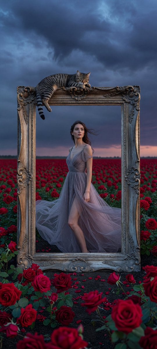 Cinematic surreal fine-art photography of an elegant woma... - alternate