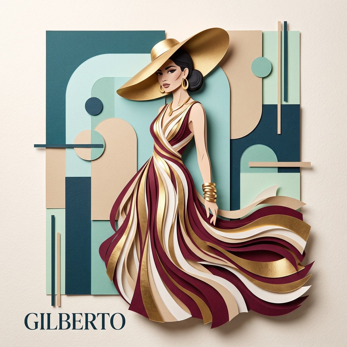 3D paper quilling and layered paper craft art of an elega... - alternate