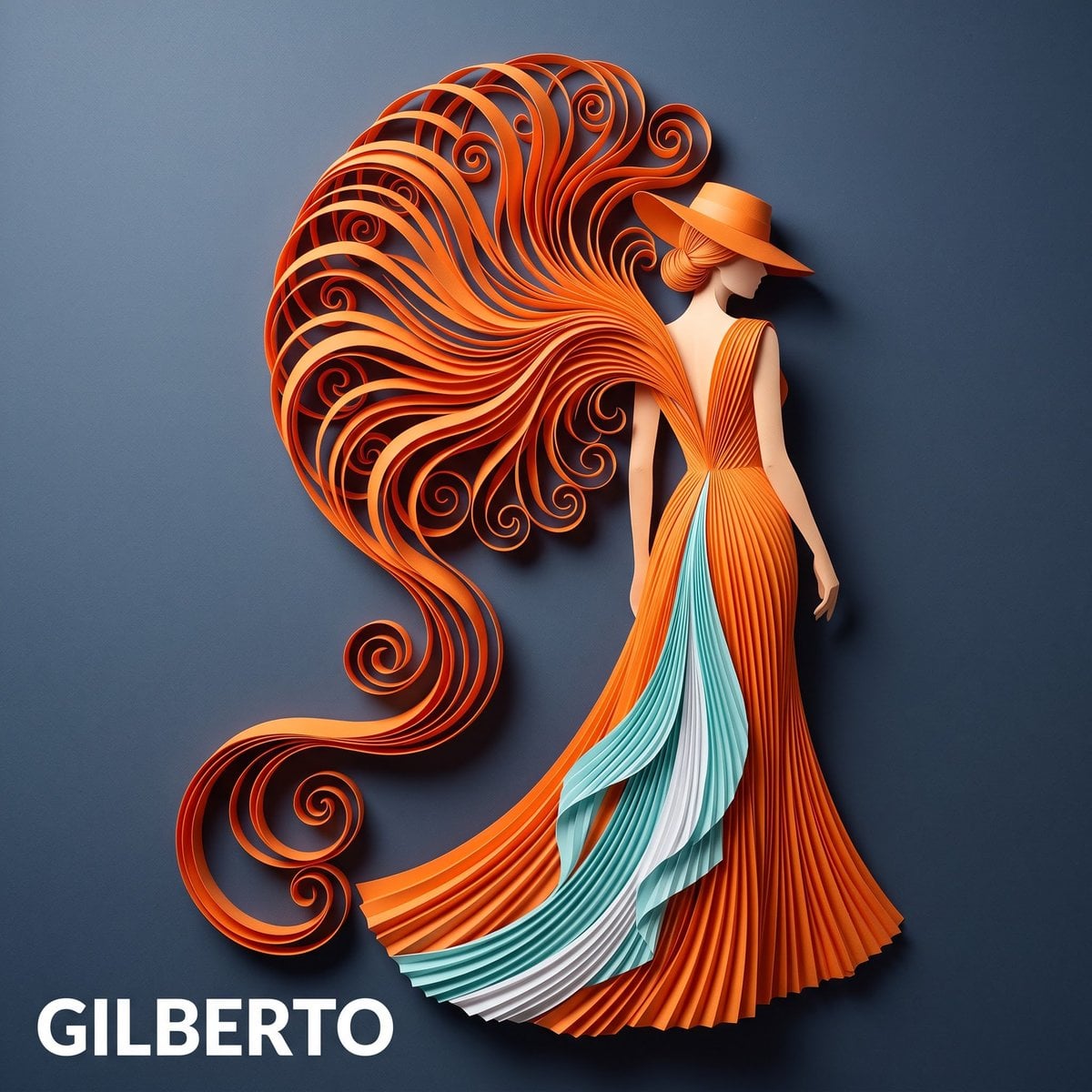 3D paper quilling and layered paper craft art of an elega... - alternate
